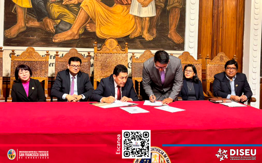 Firma de convenio de cooperación interinstitucional entre la USFX y la Dirección Distrital de Educación de Sucre.
